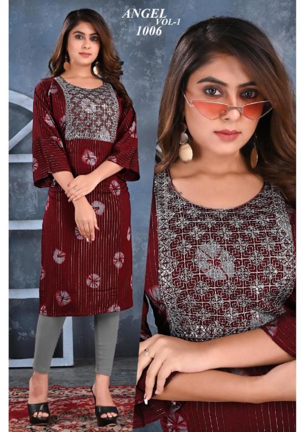 Riyaa Angel Vol 1 Rayon Designer Exclusive Kurti collection